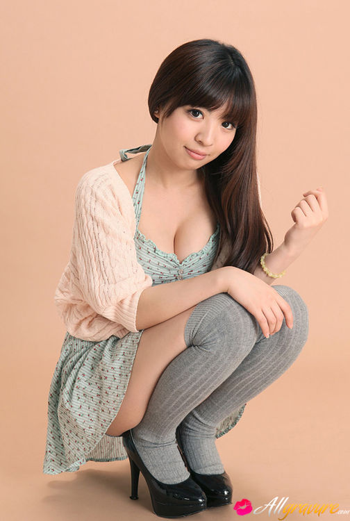 Cute Asian Socks Porn - Mayuka Kuroda Asian in long socks and cute dress has big boobs